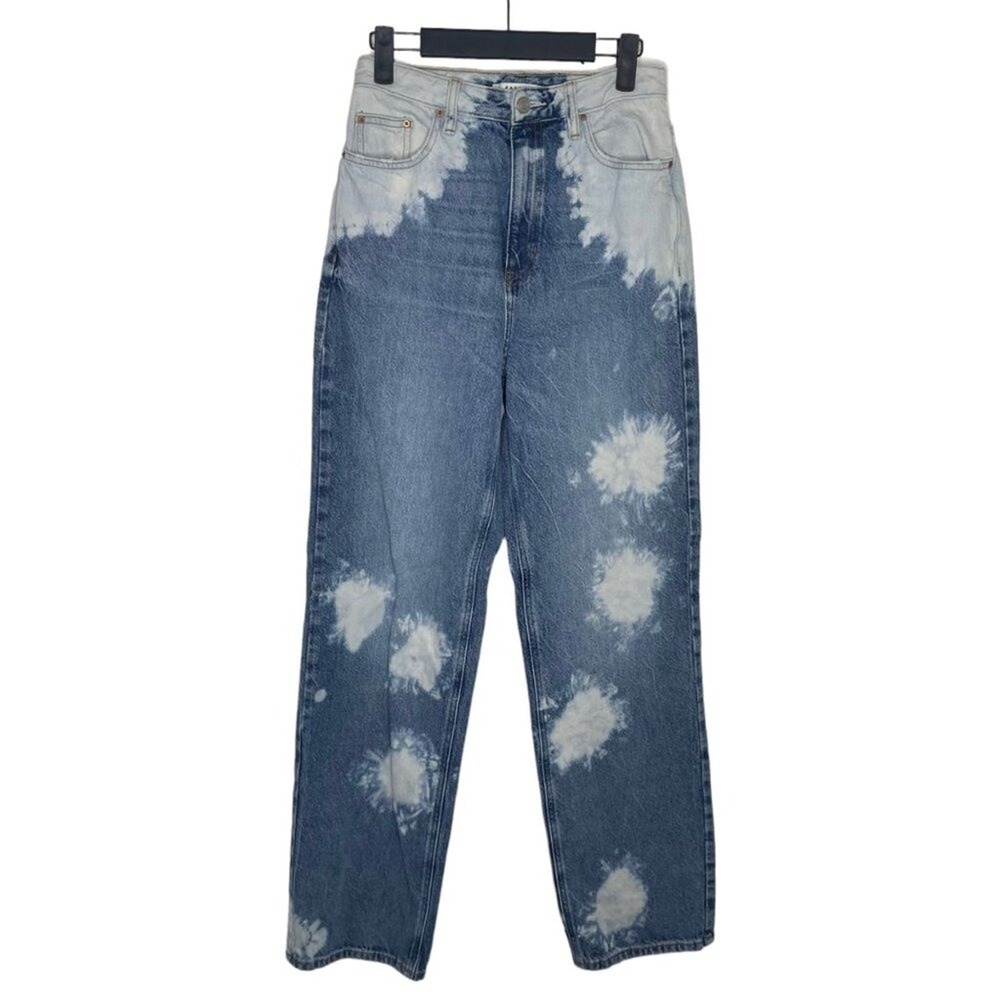 PacSun 90s Boyfriend Jeans Size 27 Bleach Cloud Wash High Rise Blue Denim